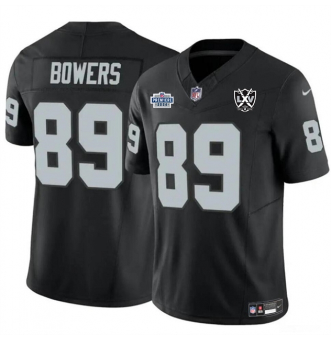 Men's Las Vegas Raiders #89 Brock Bowers Black 2024 F.U.S.E 65th Anniversary Vapor Stitched Football Jersey