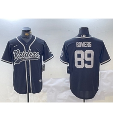 Men's Las Vegas Raiders #89 Brock Bowers Black Cool Base Baseball Stitched Jersey