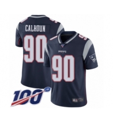 Youth New England Patriots #90 Shilique Calhoun Navy Blue Team Color Vapor Untouchable Limited Player 100th Season Football Jersey