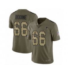Youth New England Patriots #66 Russell Bodine Limited Olive Camo 2017 Salute to Service Football Jersey