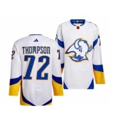 Men's Buffalo Sabres #72 Tage Thompson White 2022-23 Reverse Retro Stitched Jersey