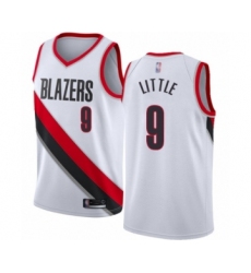 Men's Portland Trail Blazers #9 Nassir Little Authentic White Basketball Jersey - Association Edition
