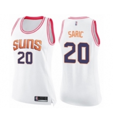 Women's Phoenix Suns #20 Dario Saric Swingman White Pink Fashion Basketball Jersey