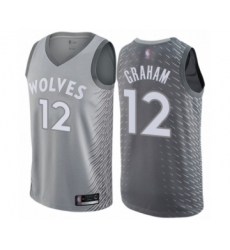 Women's Minnesota Timberwolves #12 Treveon Graham Swingman Gray Basketball Jersey - City Edition