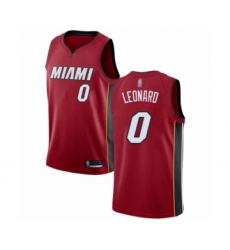 Men's Miami Heat #0 Meyers Leonard Authentic Red Basketball Jersey Statement Edition