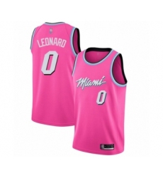 Women's Miami Heat #0 Meyers Leonard Pink Swingman Jersey - Earned Edition