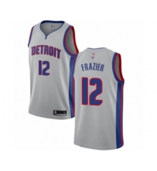Women's Detroit Pistons #12 Tim Frazier Authentic Silver Basketball Jersey Statement Edition