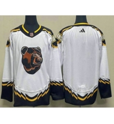 Men's Boston Bruins Blank White 2022 Reverse Retro Stitched Jersey