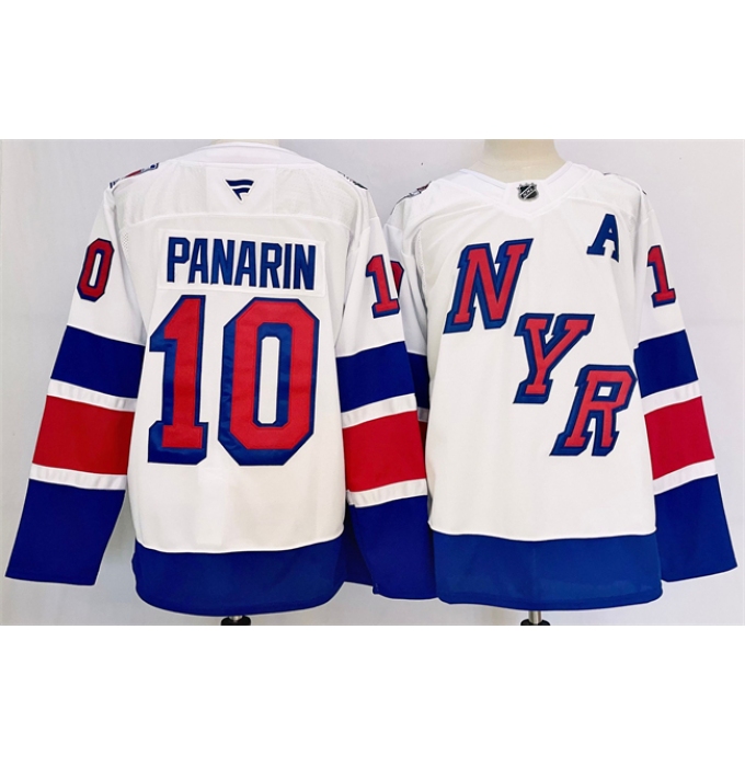 Men's New York Rangers #10 Artemi Panarin White 2024-25 Stadium Series Stitched Jersey