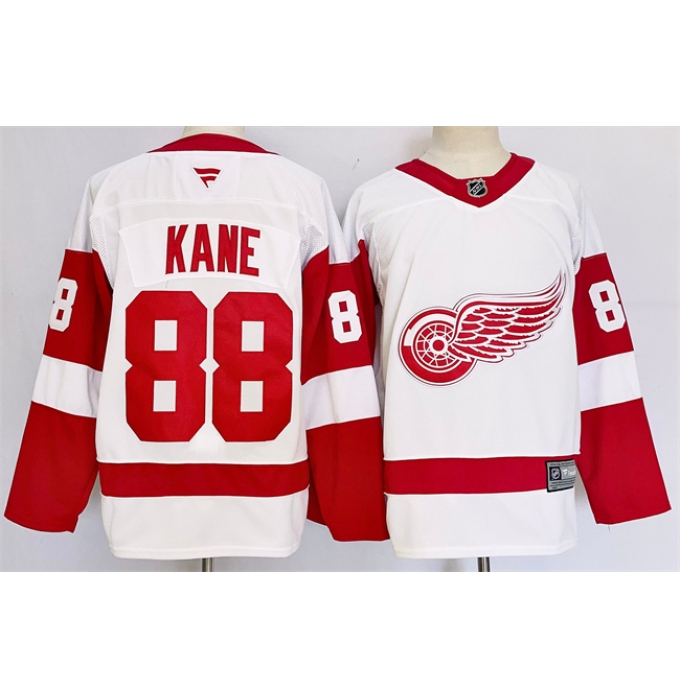 Men's Detroit Red Wings #88 Patrick Kane White 2024-25 Stitched Jersey