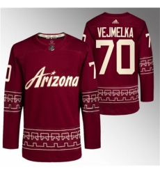 Men's Arizona Coyotes #70 Karel Vejmelka Garnet Alternate Pro Jersey