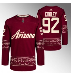 Men's Arizona Coyotes #92 Logan Cooley Garnet Alternate Pro Jersey