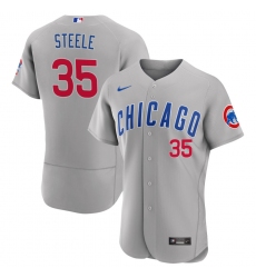 Men's Chicago Cubs #35 Justin Steele Nike Gray Road FlexBase Player Jersey