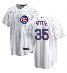 Men's Chicago Cubs #35 Justin Steele Nike Home White Cool Base Jersey