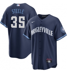 Men's Chicago Cubs #35 Justin Steele Nike Navy City Connect Jersey