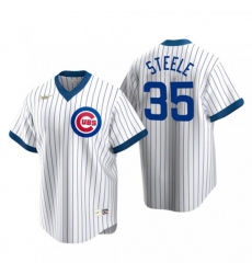 Men's Chicago Cubs #35 Justin Steele Nike White Pullover Cooperstown Jersey