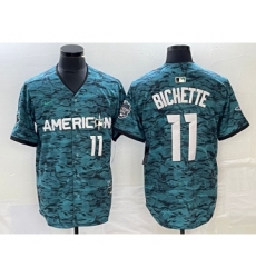 Men's Nike Toronto Blue Jays #11 Bo Bichette Number Teal 2023 All Star Cool Base Stitched Jersey