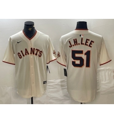 Men's San Francisco Giants #51 Jung Hoo Lee Cream 2024 Home Limited Stitched Baseball Jersey