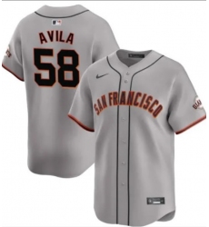 Men's San Francisco Giants #58 Nick Avila Gray Away Limited Stitched Baseball Jersey