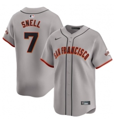 Men's San Francisco Giants #7 Blake Snell Gray Away Limited Stitched Baseball Jersey