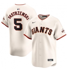 Men's San Francisco Giants #5 Mike Yastrzemski Cream Cool Base Stitched Baseball Jersey