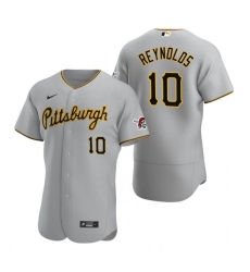 Mens Pittsburgh Pirates #10 Bryan Reynolds Nike Gray Road FlexBase Jersey