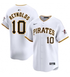 Men's Pittsburgh Pirates #10 Bryan Reynolds White Home Limited Baseball Stitched Jersey