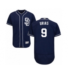 Men's San Diego Padres #9 Luis Urias Navy Blue Alternate Flex Base Authentic Collection Baseball Player Jersey