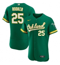 Men's Oakland Athletics #25 Brent Rooker Green Flex Base Stitched Jersey