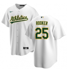 Men's Oakland Athletics #25 Brent Rooker White Cool Base Stitched Jersey