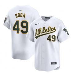 Men's Oakland Athletics #49 Ryan Noda White Home Limited Stitched Jersey