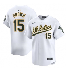 Men's Oakland Athletics #15 Seth Brown White Home Limited Stitched Jersey