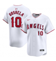 Men's Los Angeles Angels #10 Gio Urshela White Home Limited Stitched Baseball Jersey