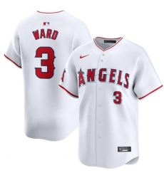 Men's Los Angeles Angels #3 Taylor Ward White Home Limited Baseball Stitched Jersey