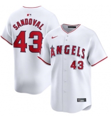 Men's Los Angeles Angels #43 Patrick Sandoval White Home Limited Baseball Stitched Jersey