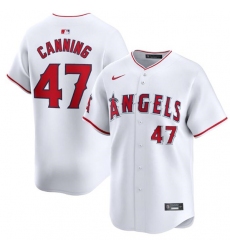 Men's Los Angeles Angels #47 Griffin Canning White Home Limited Baseball Stitched Jersey