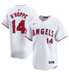 Men's Los Angeles Angels #14 Logan O'Hoppe White Home Limited Stitched Baseball Jersey