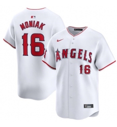 Men's Los Angeles Angels #16 Mickey Moniak White Home Limited Baseball Stitched Jersey