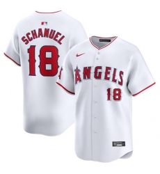 Men's Los Angeles Angels #18 Nolan Schanuel White Home Limited Baseball Stitched Jersey