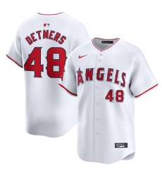 Men's Los Angeles Angels #48 Reid Detmers White Home Limited Stitched Baseball Jersey