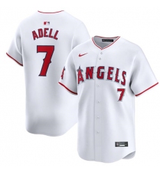 Men's Los Angeles Angels #7 Jo Adell White Home Limited Baseball Stitched Jersey