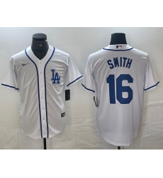 Men's Los Angeles Dodgers #16 Will Smith White Cool Base Stitched Baseball Jersey