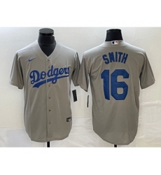 Men's Nike Los Angeles Dodgers #16 Will Smith Grey Stitched Cool Base Nike Jersey