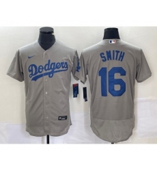 Men's Nike Los Angeles Dodgers #16 Will Smith Grey Stitched Flex Base Jersey