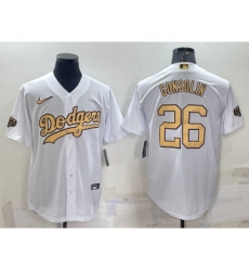 Men's Los Angeles Dodgers #26 Tony Gonsolin White 2022 All Star Stitched Cool Base Nike Jersey