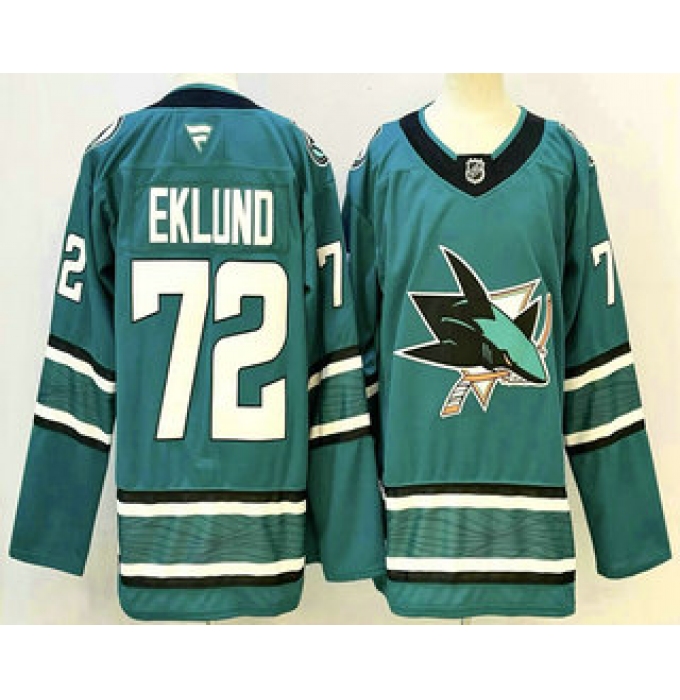 Men's San Jose Sharks #72 William Eklund Teal Authentic Jersey