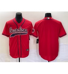 Men's Cleveland Guardians Blank Red Cool Base Stitched Baseball Jersey