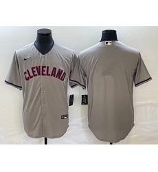 Men's Cleveland Guardians Gray Blank Cool Base Stitched Jersey