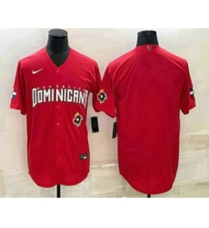 Men's Dominican Republic Baseball Blank 2023 Red World Classic Stitched Jersey