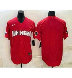 Men's Dominican Republic Baseball Blank 2023 Red World Classic Stitched Jerseys